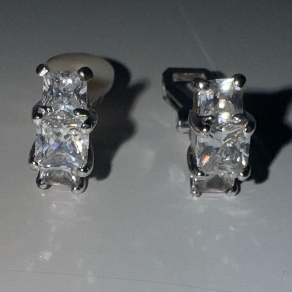sensible solutions cubic zirconia clip earrings | hypoallergenic nickel free